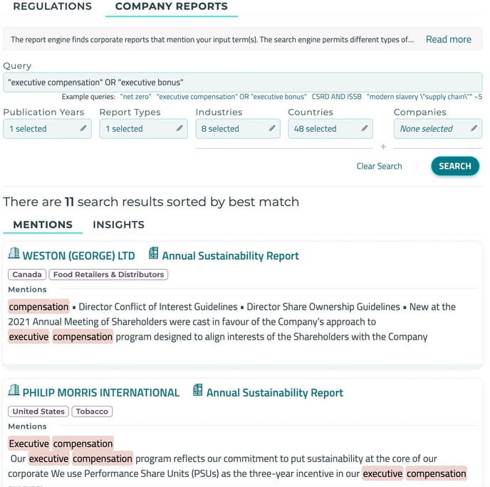 REGULATIONS COMPANY REPORTS